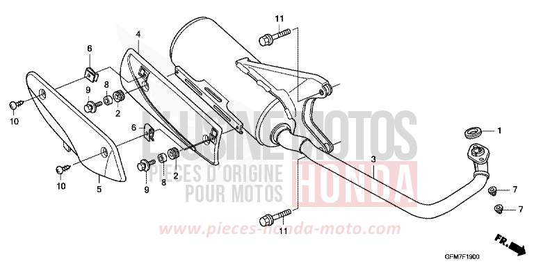 SILENCIEUX D'ECHAPPEMENT de NHX 110 Lead NOIR (NH1) de 2008